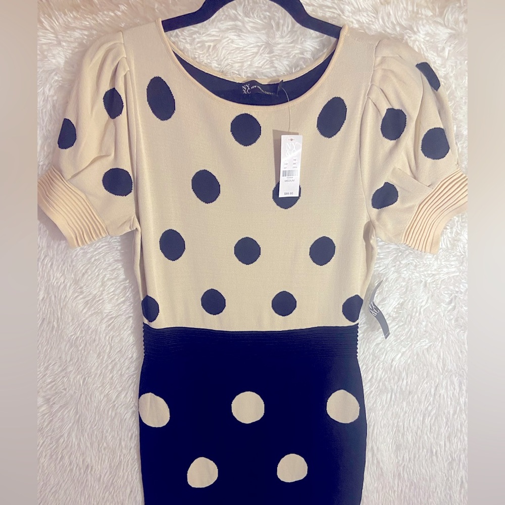 NEW YORK & COMPANY Color-block Midi Dress - Picture 2 of 5
